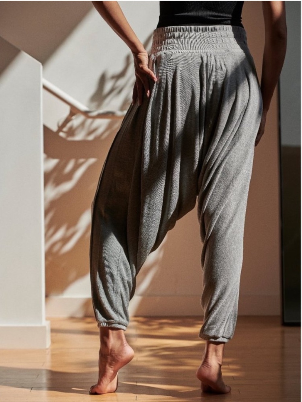 Free People Movement Grey Windy Meadow Harem Pant Size Small Comfy Casual Chic - Picture 17 of 17